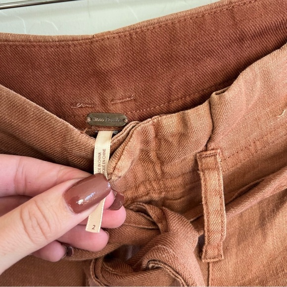 Free People Belted Rust Wide Leg Pant - Picture 6 of 8